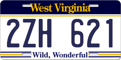 WV license plate 2ZH621