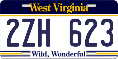 WV license plate 2ZH623