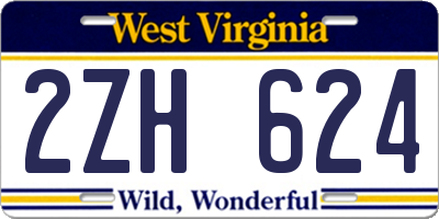 WV license plate 2ZH624