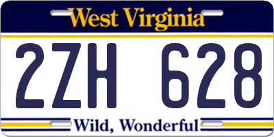 WV license plate 2ZH628