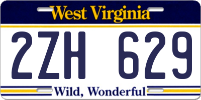 WV license plate 2ZH629