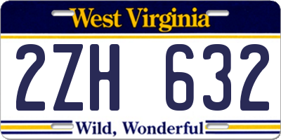 WV license plate 2ZH632