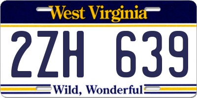 WV license plate 2ZH639