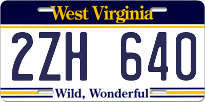WV license plate 2ZH640