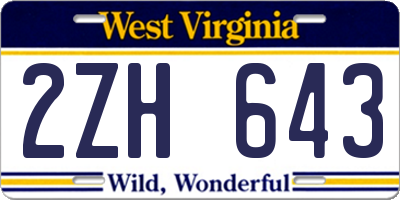 WV license plate 2ZH643