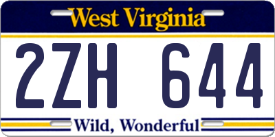 WV license plate 2ZH644