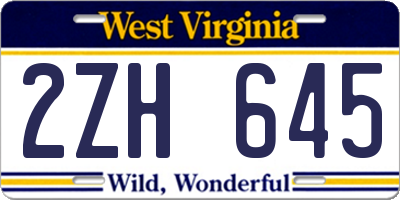 WV license plate 2ZH645