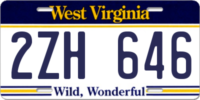 WV license plate 2ZH646