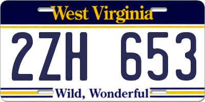WV license plate 2ZH653