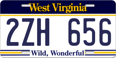 WV license plate 2ZH656
