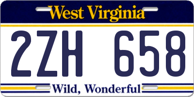 WV license plate 2ZH658