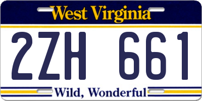 WV license plate 2ZH661