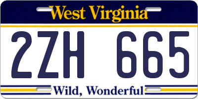 WV license plate 2ZH665