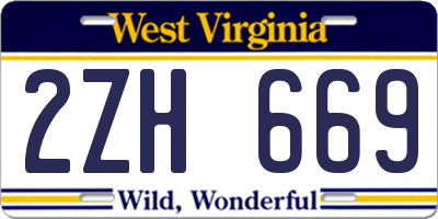 WV license plate 2ZH669