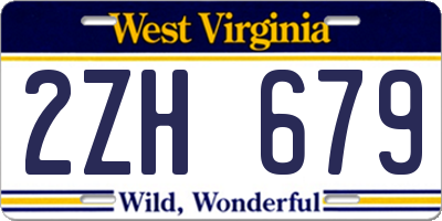 WV license plate 2ZH679