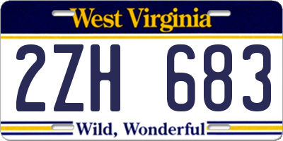 WV license plate 2ZH683