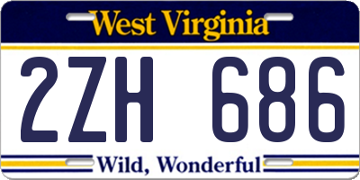 WV license plate 2ZH686