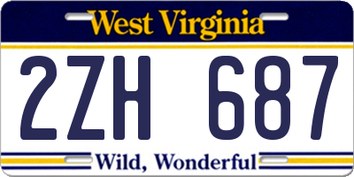 WV license plate 2ZH687