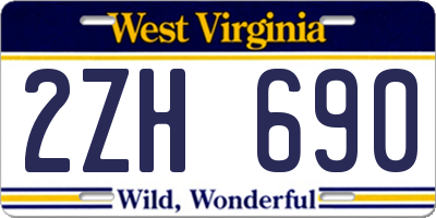 WV license plate 2ZH690