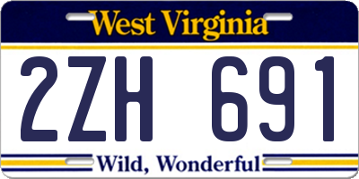 WV license plate 2ZH691
