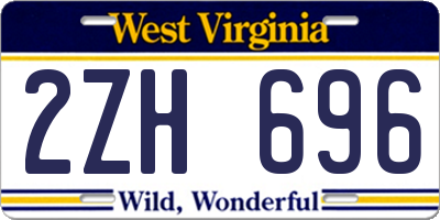 WV license plate 2ZH696