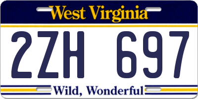 WV license plate 2ZH697