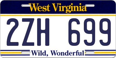 WV license plate 2ZH699