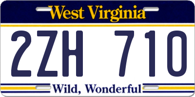 WV license plate 2ZH710