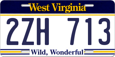 WV license plate 2ZH713