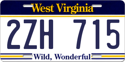 WV license plate 2ZH715