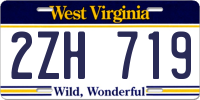 WV license plate 2ZH719