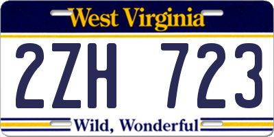 WV license plate 2ZH723
