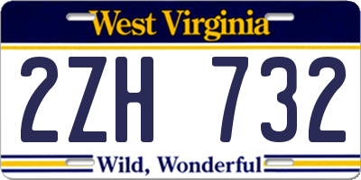 WV license plate 2ZH732