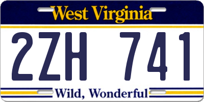 WV license plate 2ZH741