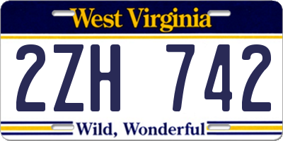 WV license plate 2ZH742