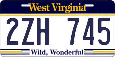 WV license plate 2ZH745