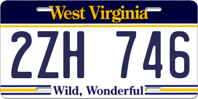 WV license plate 2ZH746