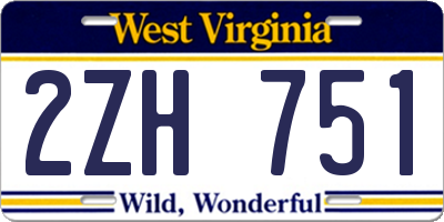 WV license plate 2ZH751
