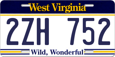 WV license plate 2ZH752