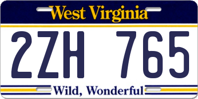 WV license plate 2ZH765