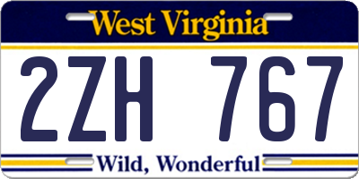 WV license plate 2ZH767