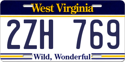 WV license plate 2ZH769