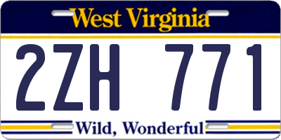 WV license plate 2ZH771