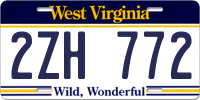 WV license plate 2ZH772