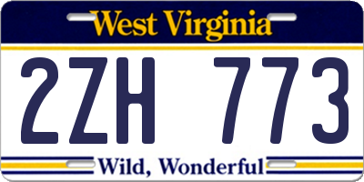 WV license plate 2ZH773