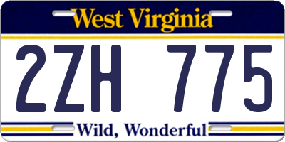 WV license plate 2ZH775