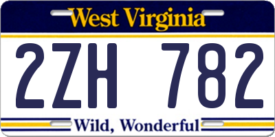 WV license plate 2ZH782