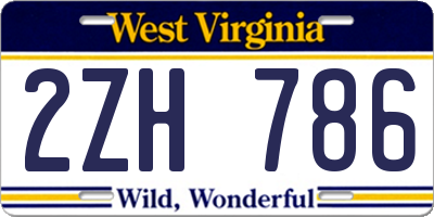 WV license plate 2ZH786