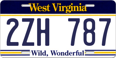 WV license plate 2ZH787