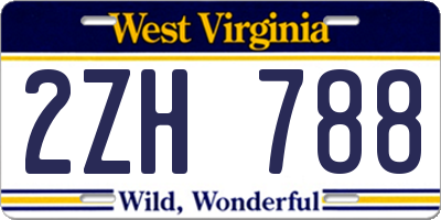 WV license plate 2ZH788